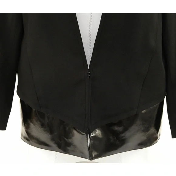 HELMUT LANG Jacket Black Blazer Coat Long Sleeve Hook and Eye Closure Sz 6 - Picture 3 of 6